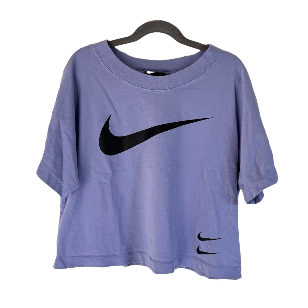 Nike Light Purple Crop Top with Black Swoosh Logo Size Small EUC